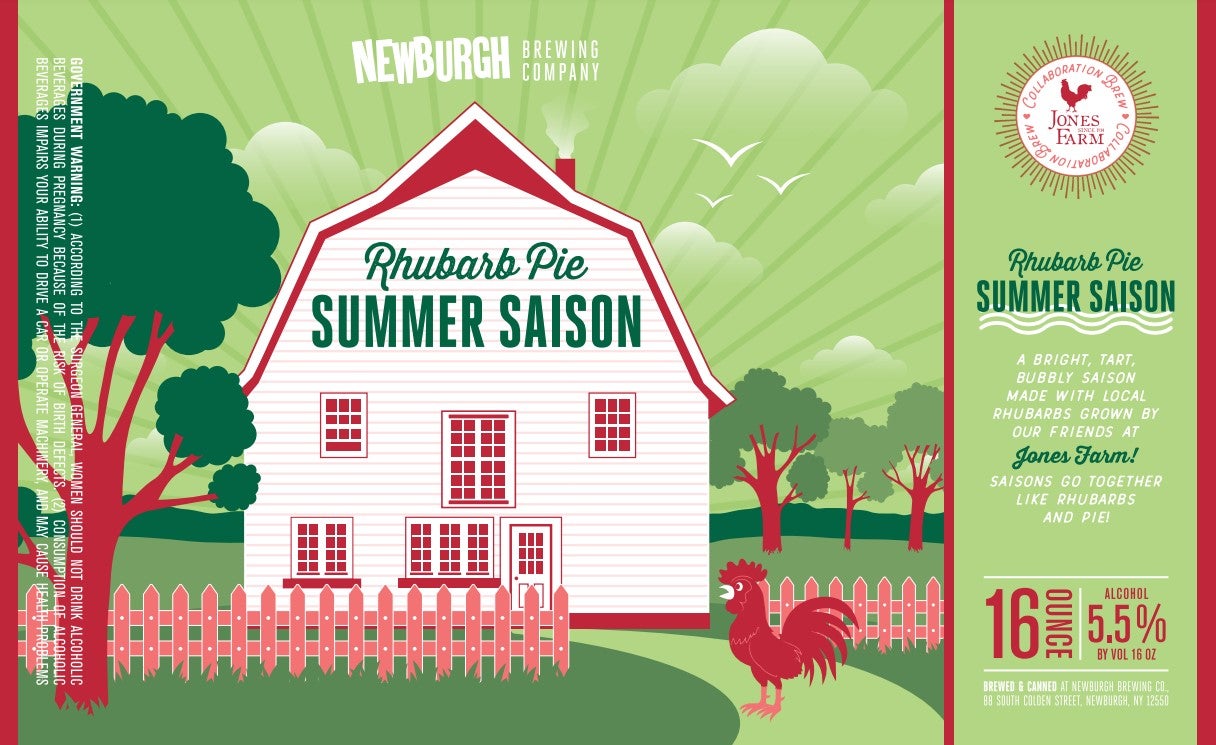 Rhubarb Pie Summer Saison 4pk 16oz Cans / Case Newburgh Beer Directly